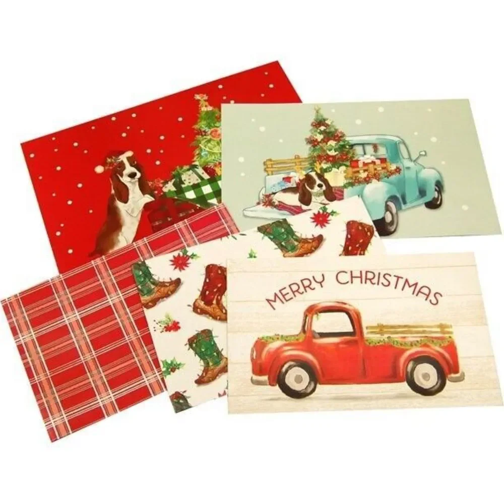 Pioneer Woman Christmas Gift boxes Set Boots W Lights 5Pk Holiday Country Plaid